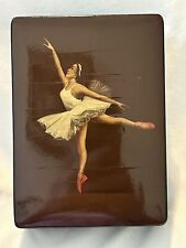 Vintage Russian Fedoskino Lacquer Ballerina Box Casket ~ Signed Dated ~ READ picture