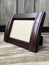 Vintage Fetco Executive Desk Deco Teak Wood Dark Brown Picture Frame picture