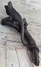 VINTAGE  BRONZE MINITURE LIZARD WITH GLASS EYS MUST SEE NO RESERVE VERY ARTWORK picture