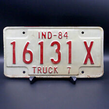 1984 Indiana 16131X - TRUCK 7 (7 Ton) License Plate Expired Car Tag - White Red picture