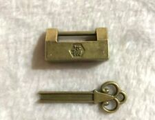 Asian Vintage Small Brass Metal Lock With Key Antique Lucky Gift picture