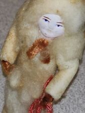 Paper mache Japan Sled and figure cardboard and cotton. 1930's 4x4 picture