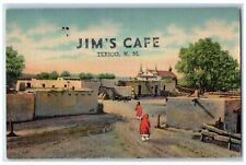 1950's Jim's Cafe Dirt Road Building Cross Tower Texico New Mexico NM Postcard picture