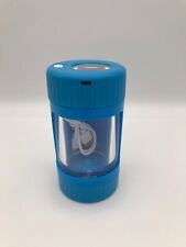BLUE Manual Spice Herb Grinder with Light-Up Storage Jar / Magnifying Lid USB picture