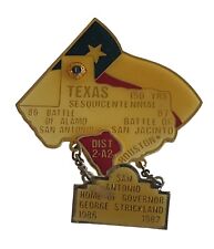 Lions Club 1986-7 Gov George Strickland Texas Sesquicentennial Clutch Back Pin picture