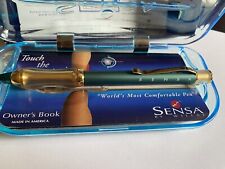 Sensa Zephyr Designer Teal & Gold Ballpoint Pen New In Box 02341 Made In Usa picture