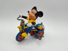 RARE MICKEY MOUSE WIND UP TRICYCLE TIN TOY SOME DAMAGE READ picture