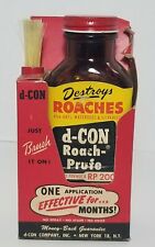 Vintage D-Con Roach Prufe Roaches Bottle With Brush Collectible picture