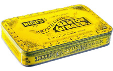 Vintage Advertising Tin Box RICH'S CANTON GINGER New York Yellow Lidded Empty picture