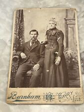 Antique Cabinet Card Burnham Barry Illinois Stern Couple picture