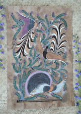 Amate Bird of Paradise Bark Painting Subtle Handmade Guerrero Mexican Folk Art picture