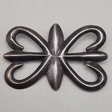 Vtg Navajo Tufa Cast Old Pawn Shield Brooch Silver Pin Native American Indian picture