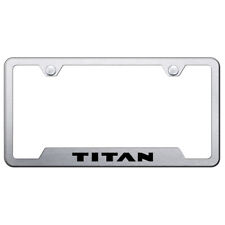 Nissan Titan License Plate Frame - Laser Etched Cut-Out Frame - Brushed picture