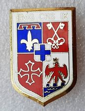 POLICE EMG ETAT MAJOR CRS IX Badge No. 9 Enamel Large Fire ORIGINAL France picture
