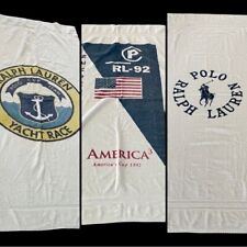 Vintage Ralph Lauren Bath Towel Polo RL 92 Yacht Club 35x36 Cotton Made In USA picture