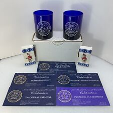 2003 Florida Inaugural Committee Jeb Bush Blue Glass Cups Invitations Gift Box picture