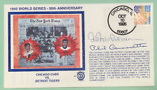 Hal Newhouser, Phil Cavaretta Autographed FDC 1945 World Series 50th Anniversary picture