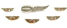 Western Airlines Vintage Stewardess Wings and Mini Lapel Wing Pins picture
