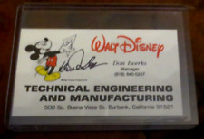 Don Iwerks Disney Legend Imagineer signed autographed business card picture