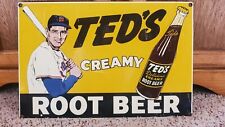 Ted's Creamy Root Beer Metal Sign Vintage 1950s Original Ande Rooneys 15