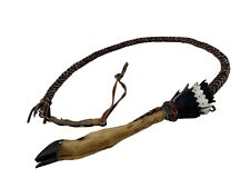 Vintage 56” Deer Leg Whip Braided Leather Crop picture