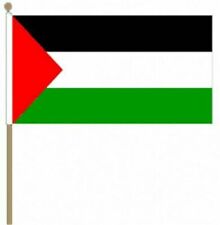 Palestine Large Hand Waving Flag With Wooden Pole Stick 18
