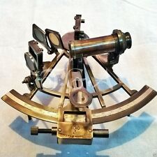 Antique Vintage Heavy Brass Nautical Sextant 8 inch  Henery Barrow & CO. London picture