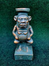 Rare Bes Statue Made of Cyan Stone and Gold Leaf Egyptian Figure  picture