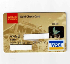 Wells Fargo EXPIRED 2000 Visa Gold Debit Card - Bank -Collectible ONLY -No Value picture