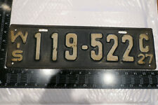 1927 27 WISCONSIN WI LICENSE PLATE TAG #119-522 CHCOL picture