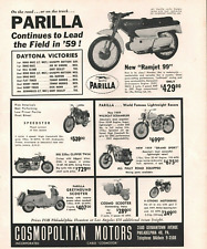 1959 Parilla Ramjet Greyhound Scooter Cosmopolitan Motors Vintage Motorcycle Ad picture