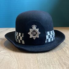 Vintage British METROPOLITAN POLICE Female Bowler Hat Black Helmet picture