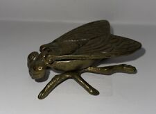 Vintage Brass Fly Insect Ashtray Trinket Stash Box Hinged Wing Nice picture