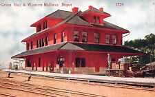 Green Bay and Western Railroad Depot Wisconsin Postcard picture