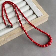 Beautiful Red Coral Round Gradual Beads Necklace Certificate picture