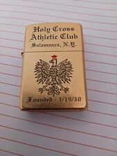 2001 Brass Zippo  Lighter *Holy Cross Athletic Club* Polish Eagle..Salamanca NY picture