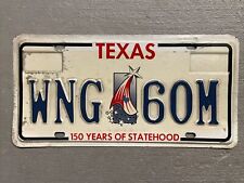 VINTAGE TEXAS LICENSE PLATE RED/WHITE/BLUE 150 YEARS OF STATEHOOD WNG-60M picture