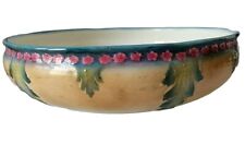 A.J. Wilkinson England Hand painted Antique Basin Wash majolica Bowl floral 15.5 picture