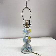 Vintage Gibson Art Glass Blown Pastel Flower Paperweight Table Lamp 2000 picture