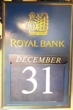 VINTAGE ROYAL BANK OF CANADA RBC WALL HANGING METAL OFFICE PERPETUAL CALENDAR picture