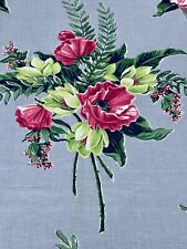 3.4YDS 1930's Art Deco MIAMI BEACH Bamboo Floral Barkcloth Era Vintage Fabric picture