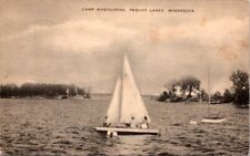 Vintage Postcard Camp Wabigoniss Pequot Lakes Minnesota MN Sail Boat 1946   O162 picture