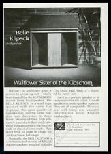 1974 Klipsch Belle speaker loudspeaker photo vintage print ad picture