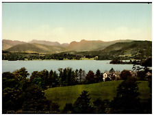 England. Lake District. Windermere, and Langdale Pikes.  Vintage Photochrome B picture