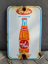 VINTAGE TRU-ADE PORCELAIN SIGN NON-CARBONATED BEVERAGE SODA ORANGE DRINK STORE picture