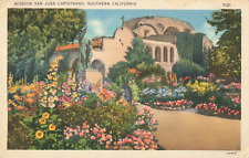 San Juan Capistrano CA California, Mission & Gardens, Vintage Postcard picture