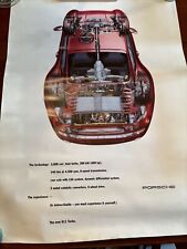 Factory Original Porsche 1995 911 Turbo Cutaway Vintage Poster picture