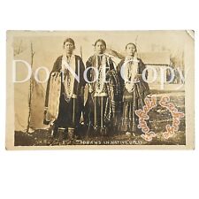 RARE 1919 ANTIQUE SQUAW WOMEN IN NATIVE DRESS PHOTO POSTCARD —MAKE OFFER RPPC picture
