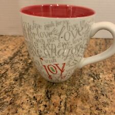 Starbucks 2005  “Joy” Mug Cup White Red Gray Christmas Holiday picture