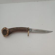 VINTAGE WILDCAT 82X “EXTRA HOLLOW” GROUND GERMANY W/ Custom Crown Stag Handle picture